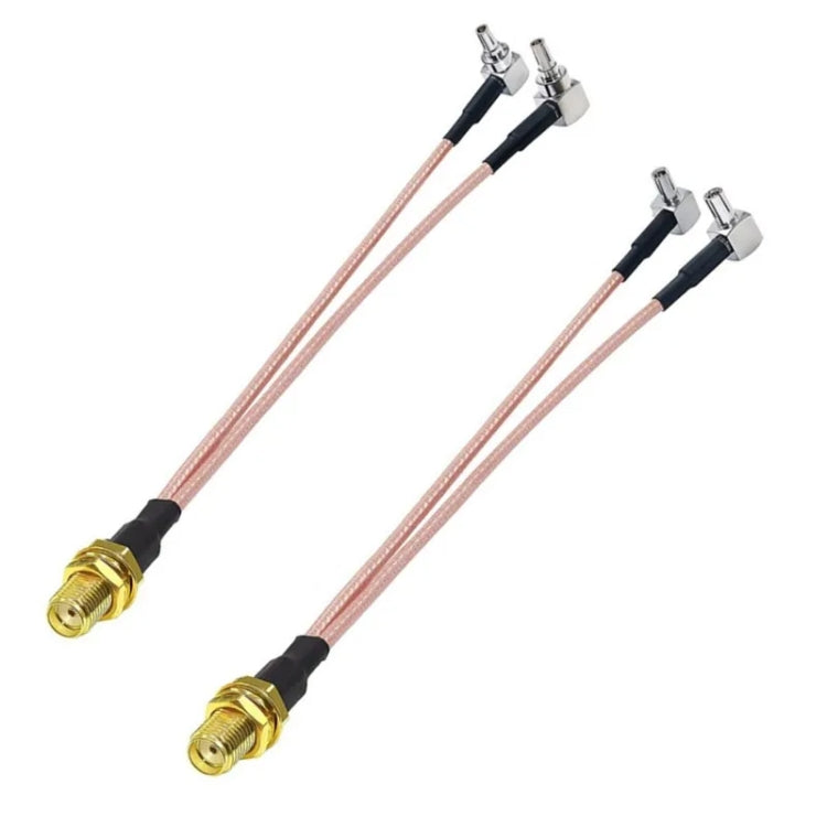 RP-SMA Female To 2 TS9 R WiFi Antenna Extension Cable RG316 Extension Adapter Cable(15cm) - Connectors by buy2fix | Online Shopping UK | buy2fix