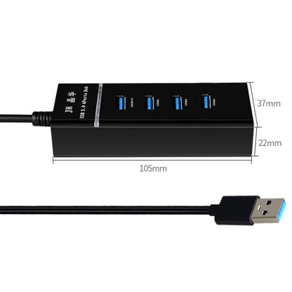 JINGHUA N606A USB3.0 Splitter One To Four Computer HUB Docking Station Connector, Size: 0.3m(Black) - USB 3.0 HUB by JINGHUA | Online Shopping UK | buy2fix