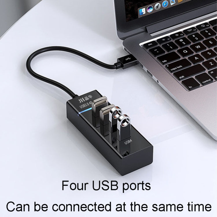 JINGHUA N606A USB3.0 Splitter One To Four Computer HUB Docking Station Connector, Size: 0.3m(Black) - USB 3.0 HUB by JINGHUA | Online Shopping UK | buy2fix