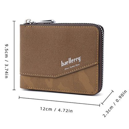 Baellerry D5106 RFID Anti-theft Retro Zipper Wallet Spliced Short Coin Purse(Black) - Antimagnetic RFID Package by Baellerry | Online Shopping UK | buy2fix