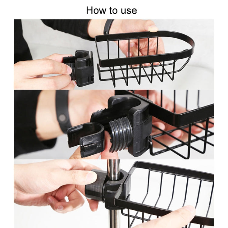 Kitchen Faucet Shelf No-Punch Sink Rag Drainage Basket Sponge Drainage Storage Rack, Style: E Black - Shelf by buy2fix | Online Shopping UK | buy2fix