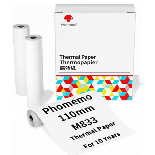 Phomemo 3rolls /Box 110mm Writing Quick-Drying Thermal Paper 10-Year Long-Lasting For M832 / M833 / M834 / M835 Printer - Printer Accessories by buy2fix | Online Shopping UK | buy2fix
