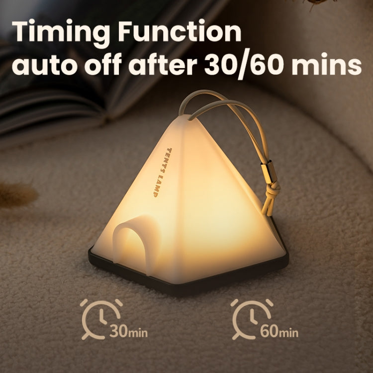 ZAY-L05 Tent-Shape USB Charging Timer Night Light Wild Camping Atmosphere Light(Khaki) - Camping Lighting by buy2fix | Online Shopping UK | buy2fix