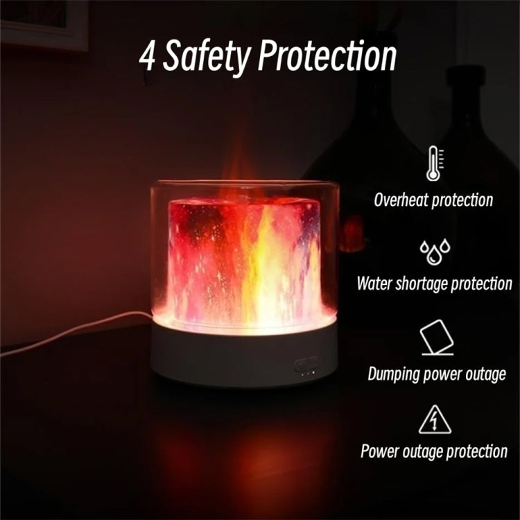 Colorful Light Flame Aromatherapy Humidifier Home Ambient Light Desktop Fragrance Diffuser(Gray) - Air Purifiers & Accessories by buy2fix | Online Shopping UK | buy2fix