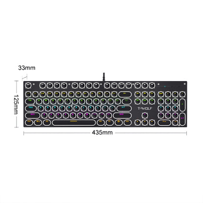 T-WOLF T75 104 Keys Adjustable RGB Light Computer Game Wired Mechanical Keyboard(Black) - Wired Keyboard by T-WOLF | Online Shopping UK | buy2fix