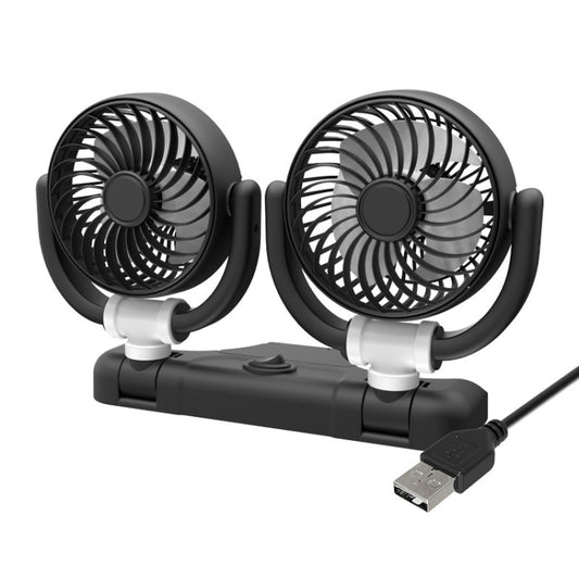 SUITU Car Foldable Cooling Fan Automobile Summer Temperature Reduction Fan, Model: Dual 5V USB Energized - Heating & Fans by SUITU | Online Shopping UK | buy2fix