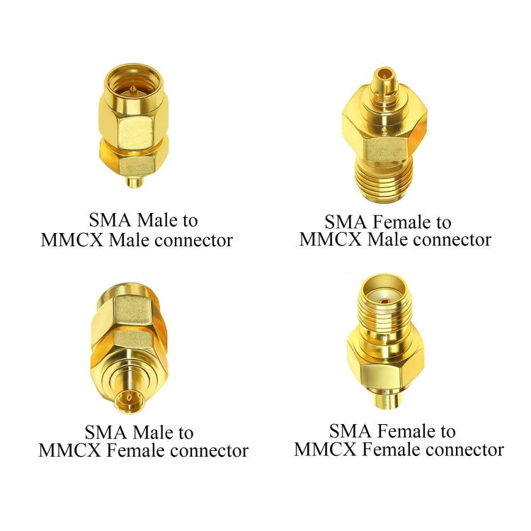 SMA Male To  MMCX Male Coaxial Adapter Kit Brass Coaxial Connector RF Antenna Adapter - DVB-T & Simulation Antenna by buy2fix | Online Shopping UK | buy2fix