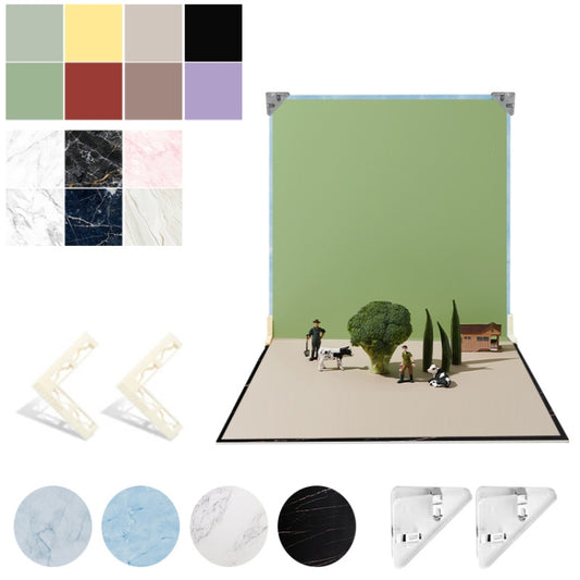 2pcs 60cm Double-Sided Background Board + 7pcs Backdrop Paper Photography Props Set, Spec:  Set 7 - Solid Color by buy2fix | Online Shopping UK | buy2fix