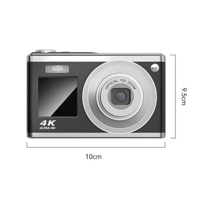 4K HD Optical Zoom Digital Camera 60MP Dual Screen Selfie Camera, No Memory(Black) - Video Cameras by buy2fix | Online Shopping UK | buy2fix