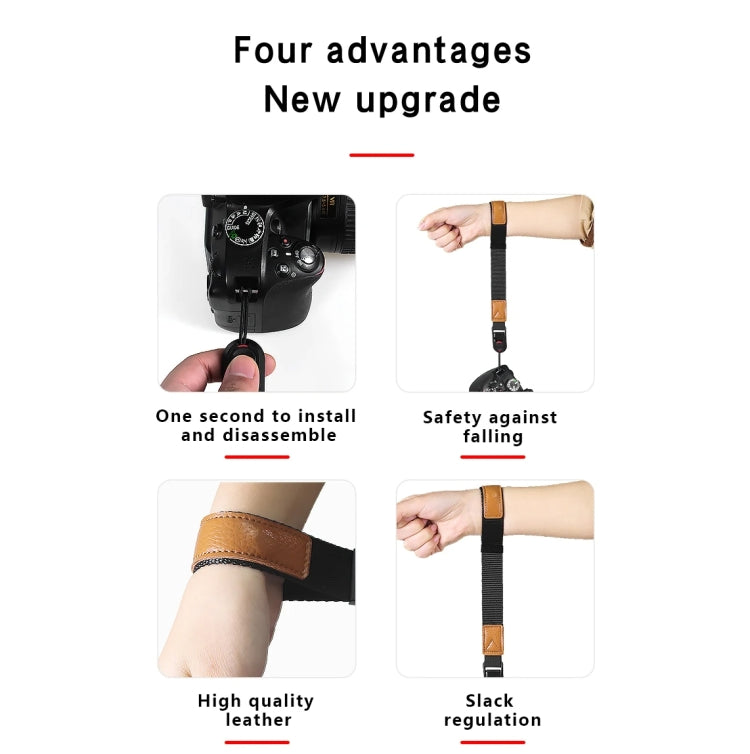 Camera Magnetic Wrist Strap SLR Accessories Hand Strap(Black+Brown) - Camera Strap by buy2fix | Online Shopping UK | buy2fix