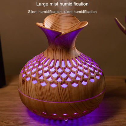 LED Light Aromatherapy Diffuser Home Small Vase Quiet Humidifier Aromatherapy Diffuser 2 In 1(Shallow Wood) - Air Purifiers & Accessories by buy2fix | Online Shopping UK | buy2fix