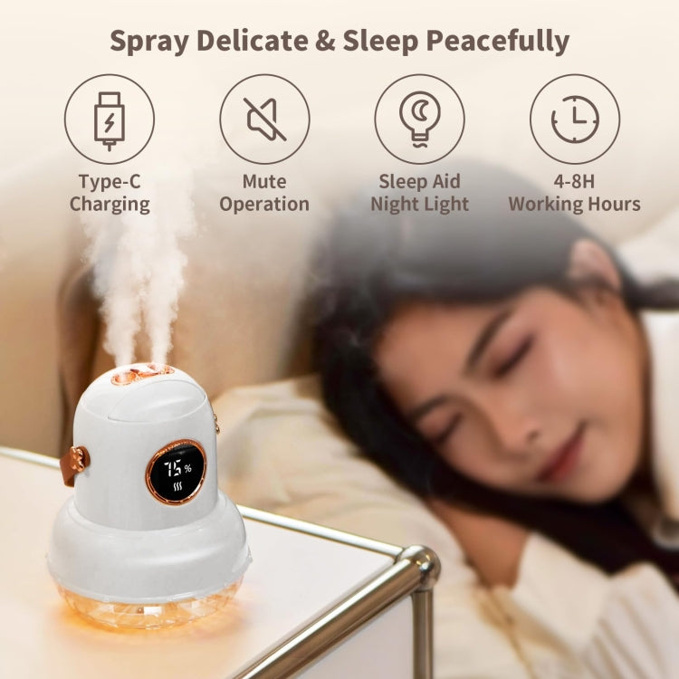 ICARER FAMILY IF-JS01 USB Charging Desktop Night Light Dual-spray Humidifier, Color: Beige (Doll) - Air Purifiers & Accessories by ICARER FAMILY | Online Shopping UK | buy2fix