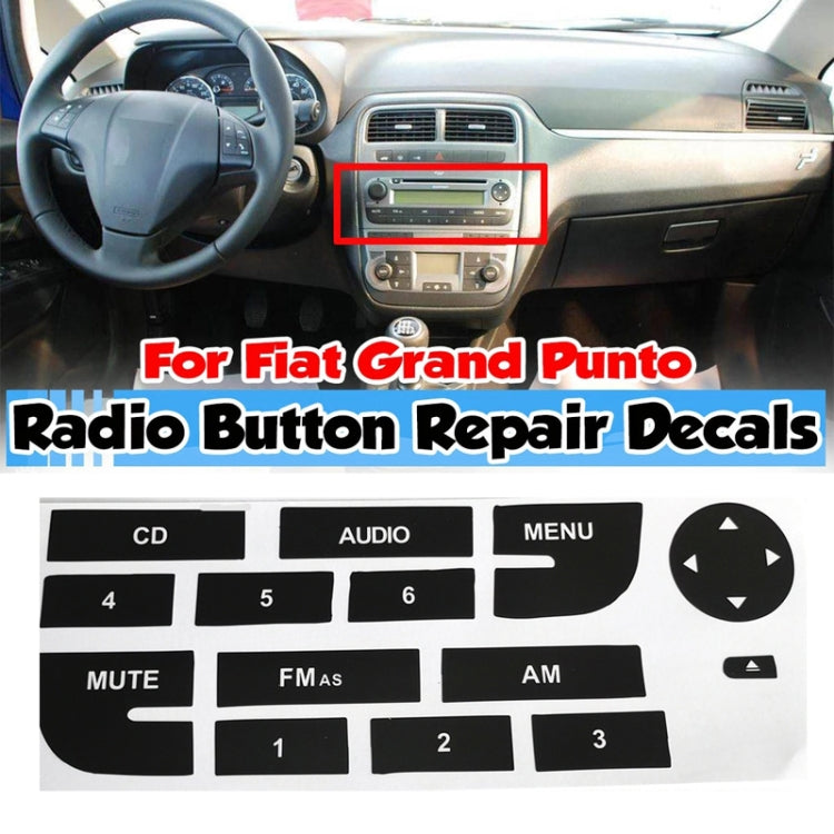 2pcs For Fiat Grand Punto Multimedia Radio Button Repair Sticker - Decorative Sticker by buy2fix | Online Shopping UK | buy2fix
