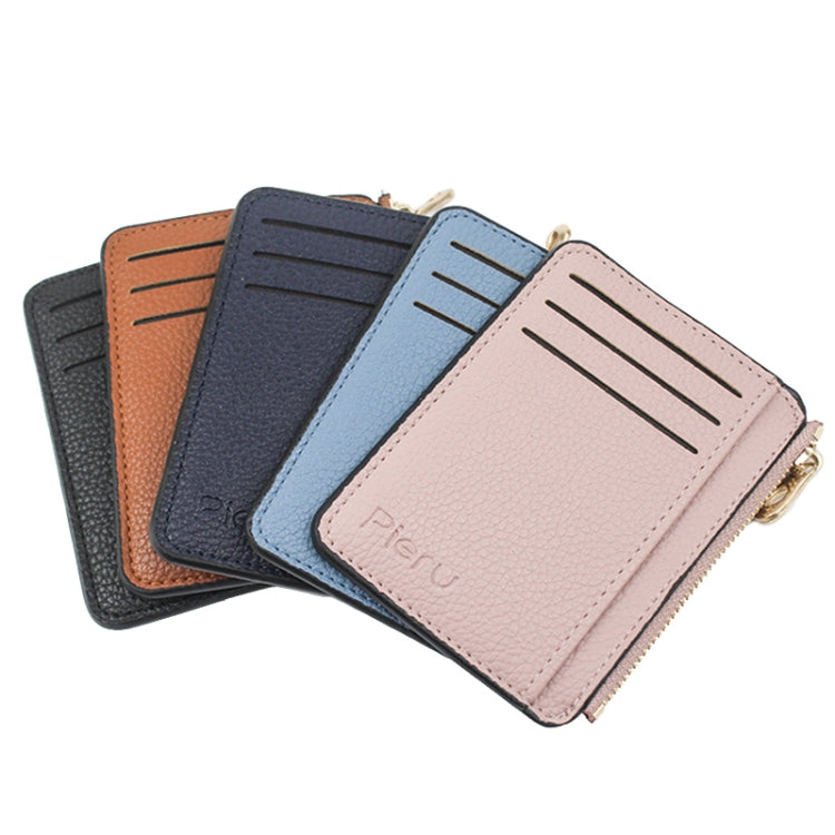 Multi-card Slot Zipper Card Holder Large Capacity Ultra-thin Coin Purse(Pink) - Card & Passport Bags by Pieru | Online Shopping UK | buy2fix