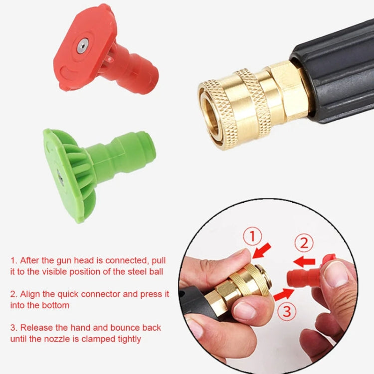 High-pressure Car Washer Nozzle Fan-shaped 1/4 Quick Plug Connector Water Rifle Parts, Specification: 0 Degree (2.0 Nozzle) - Car Washer & Accessories by buy2fix | Online Shopping UK | buy2fix