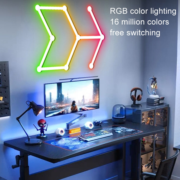 JSK-P22 5V Bluetooth RGB Stitching Light E-Sports Atmosphere Decorative Lamp, Style: 9 Sections+USB To DC Line+US Plug(White) - Novelty Lighting by buy2fix | Online Shopping UK | buy2fix