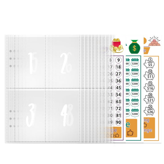 25sheets /Set A5 6 Holes Save Money Challenge Envelopes Replacement Inner Page, Spec: Set 1 - Notebooks by buy2fix | Online Shopping UK | buy2fix