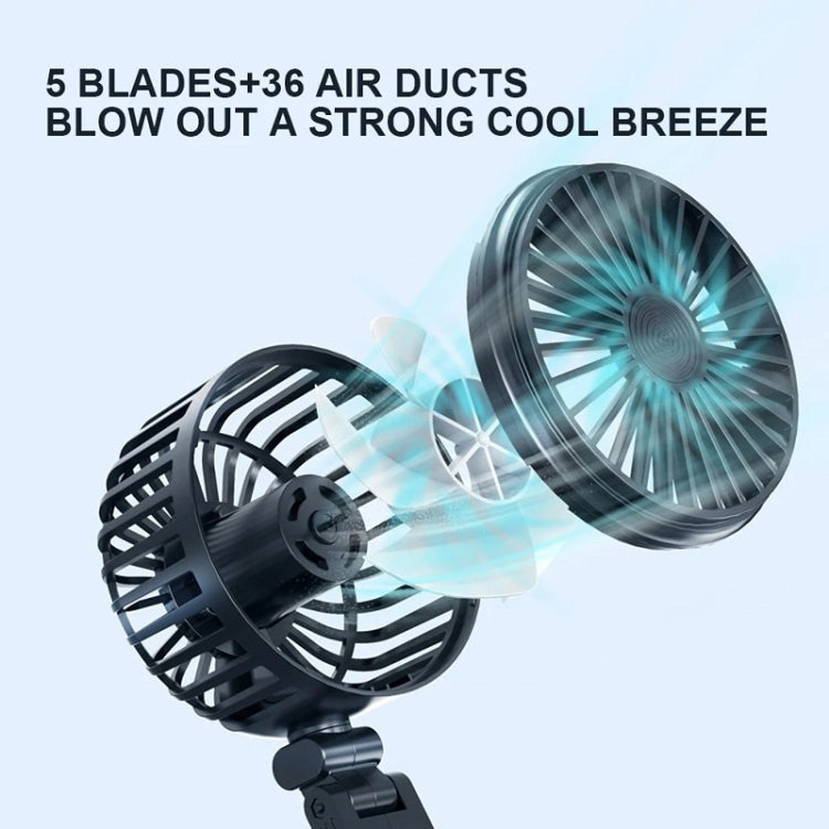 5V USB Port Car Dual-head Fan Circulation Fan(Black) - Heating & Fans by buy2fix | Online Shopping UK | buy2fix