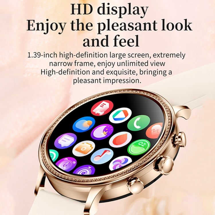 V60 1.39 Inch Health Monitoring Multifunctional Waterproof Bluetooth Call Smart Watch, Color: Gold Steel - Smart Watches by buy2fix | Online Shopping UK | buy2fix