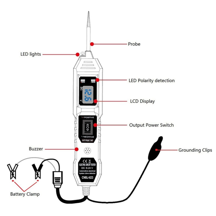 MZ-823 Vehicle Circuit Diode Tester Multifunctional Drive Detectors - Electronic Test by buy2fix | Online Shopping UK | buy2fix