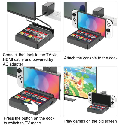 For Switch / Switch OLED Iplay NG-SW279 Cast Screen Charger Video Conversion Dock With Storage(Black) - Charger & Power by iplay | Online Shopping UK | buy2fix