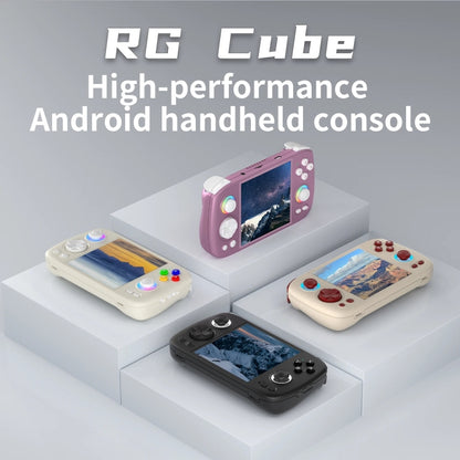 ANBERNIC RG Cube Retro Handheld Game Console With 3.95 Inch Screen T820 CPU Android 13 RGB Light With 128G TF Card(Beige) - Pocket Console by ANBERNIC | Online Shopping UK | buy2fix