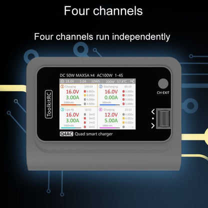 ToolkitRC Q4AC Four-Channel Airplanes And Drones Model Li-Po Battery Balance Charger(EU Plug) - Charger by ToolkitRC | Online Shopping UK | buy2fix