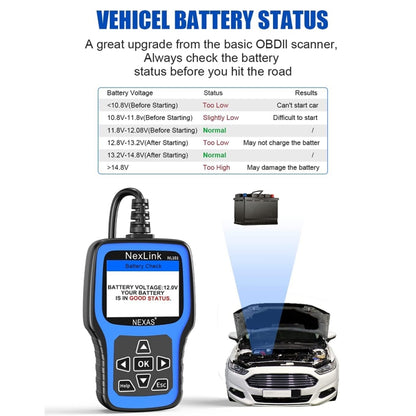 Nexas NL101 Universal OBD2 Scanner Diagnostic Tool & Battery Tester With OBDII - Code Readers & Scan Tools by Nexas | Online Shopping UK | buy2fix