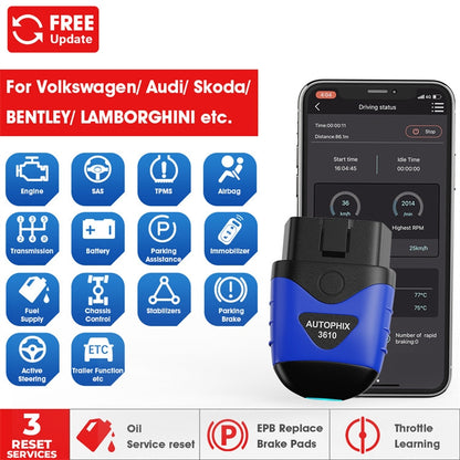 AUTOPHIX 3610 Bluetooth Car Full System Diagnostic Scanner For VW / AUDI / SKODA / SEAT - Code Readers & Scan Tools by AUTOPHIX | Online Shopping UK | buy2fix