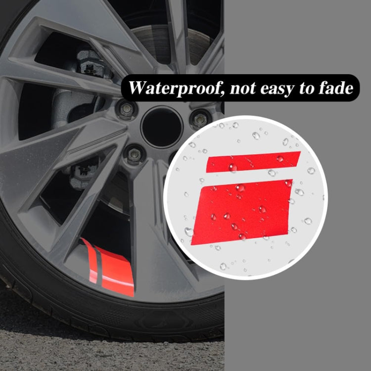2pairs 18 inch~21 inch Car Reflective Wheel Modification Stickers, Color: 6pcs /Set Red - Decorative Sticker by buy2fix | Online Shopping UK | buy2fix