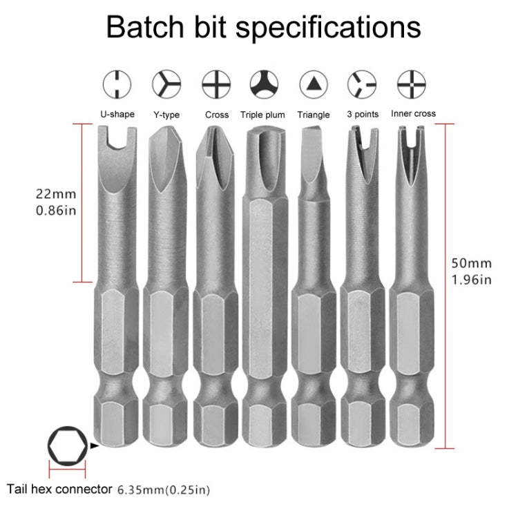 7pcs / Set Profile Bit Chrome Vanadium Steel Bit Set Appliance Repair Electrical Drill Accessories With Magnetic - Drill & Drill Bits by buy2fix | Online Shopping UK | buy2fix