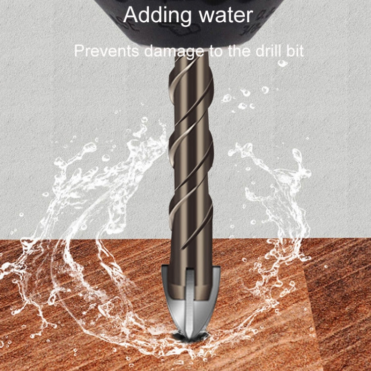 4mm Hexagonal Shank Spiral Flute Cross Alloy Drill Bits Glass Tile Four Edge Drivers - Drill & Drill Bits by buy2fix | Online Shopping UK | buy2fix