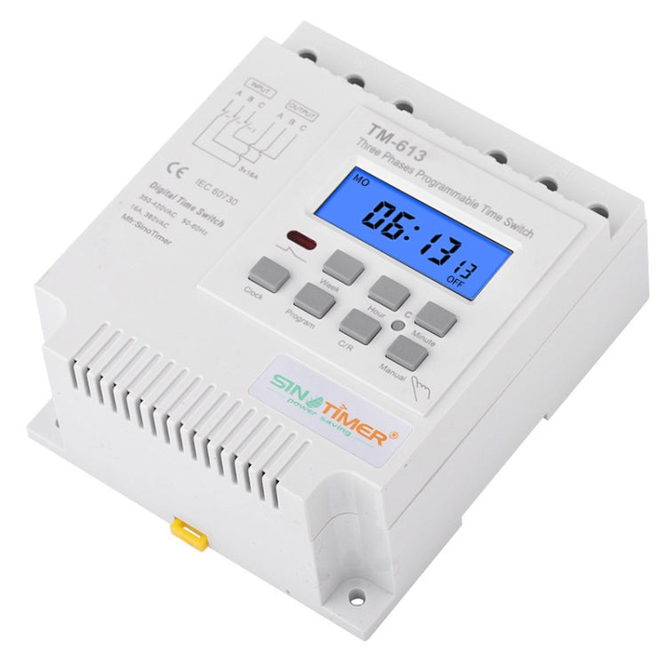 SINOTIMER TM613 380V 16A Three-Phase Programmable Time Switch With Backlight - Switch by SINOTIMER | Online Shopping UK | buy2fix