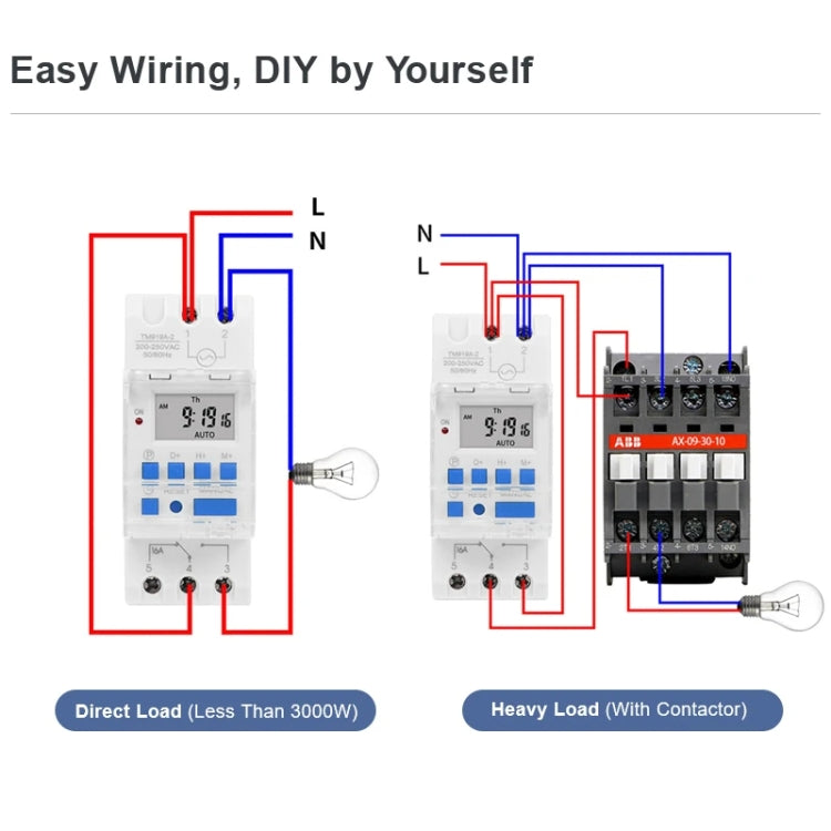 SINOTIMER TM919A-4 12V 16A Din Rail Mount Digital Timer Switch Microcomputer Weekly Programmable Time Relay Control - Switch by SINOTIMER | Online Shopping UK | buy2fix