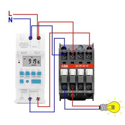 SINOTIMER TM919H-2 220V 16A DIN Rail 4 Pins Voltage Output Digital Switch Timer Automatic Cycle Timing Controller - Switch by SINOTIMER | Online Shopping UK | buy2fix