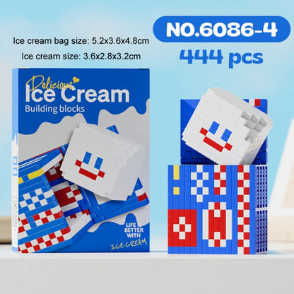 6086-4 Milk Brick Childhood Memory Ice-Cream Series Micro-Particle Building Block Toys Birthday Gift - Building Blocks by buy2fix | Online Shopping UK | buy2fix