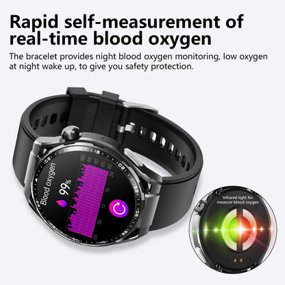 F200 Smart Health Watch ECG Electrocardiogram Blood Sugar Monitoring 1.55 Inch Round Screen, Color: Black Silicone - Smart Watches by buy2fix | Online Shopping UK | buy2fix