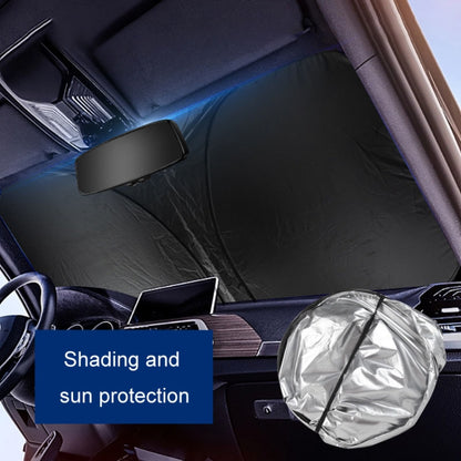 Car Sunshade Summer Front Windshield Sunscreen Heat Insulation Folding Car Sunshade Curtain(145x70cm Titanium Silver) - Window Foils & Solar Protection by buy2fix | Online Shopping UK | buy2fix