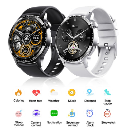 F207 Smart Watch 1.35-Inch Narrow Edge Screen Supports Bluetooth Calls / 24H Health Monitoring / 150+ Sports Modes, Color: Black 3-Beads Steel - Smart Watches by buy2fix | Online Shopping UK | buy2fix