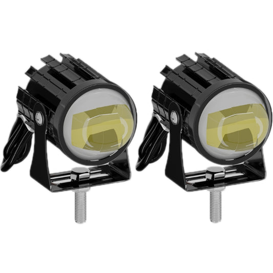 1pair 12V-85V Motorcycle Headlights Dual-color Automotive LED Working Headlights, Color: Yellow + White Light Without Flashing - Work Lights by buy2fix | Online Shopping UK | buy2fix