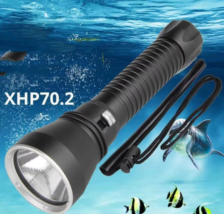 XHP70.2  Diving Flashlight 3000 Lumens IPX8 Waterproof Underwater 80m 2500mAh x 2 White Light - Diving Flashlight by buy2fix | Online Shopping UK | buy2fix