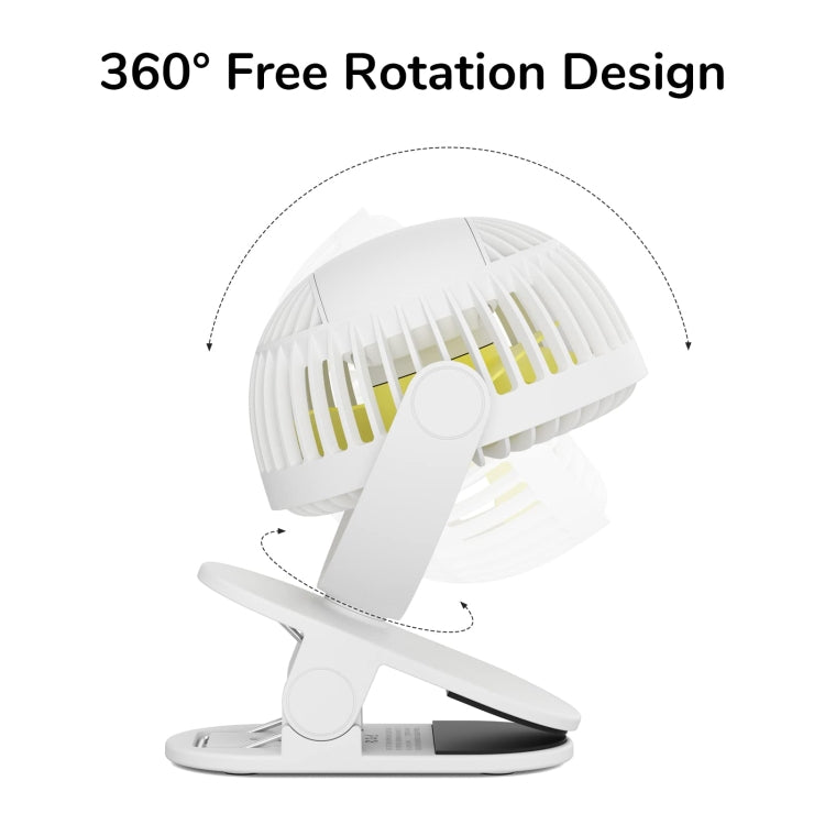 JisuLife FA29A Clip Desktop Mini Fan Portable USB Rechargeable Fan(White) - Electric Fans by JisuLife | Online Shopping UK | buy2fix