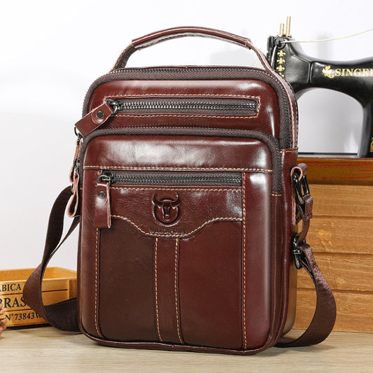 BULL CAPTAIN 0400 Large-Capacity First-Layer Cowhide Retro Single-Shoulder Crossbody Bag(Coffee) - Single-shoulder Bags by BULL CAPTAIN | Online Shopping UK | buy2fix