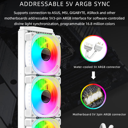 COOLMOON CM-YM-360T Computer ARGB Temperature Display Lens Multi-Platform Integrated CPU Cooler(White) - Fan Cooling by COOLMOON | Online Shopping UK | buy2fix