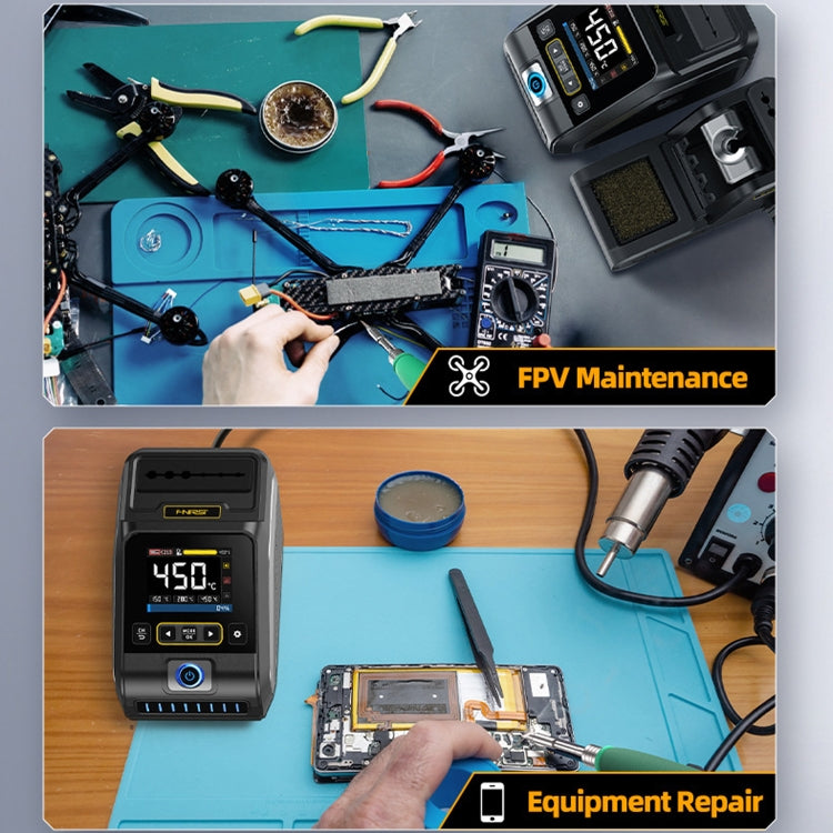 FNIRSI 200W Intelligent Constant Temperature Electric Soldering Iron Station, Set: US Plug F245 Upgrade 6 Heads - Electric Soldering Iron by FNIRSI | Online Shopping UK | buy2fix