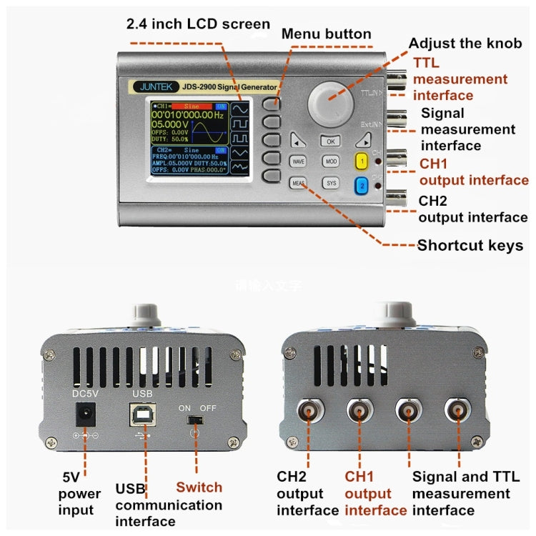 JUNTEK Programmable Dual-Channel DDS Function Arbitrary Waveform Signal Generator, Frequency: 30MHz(UK Plug) - Other Tester Tool by buy2fix | Online Shopping UK | buy2fix