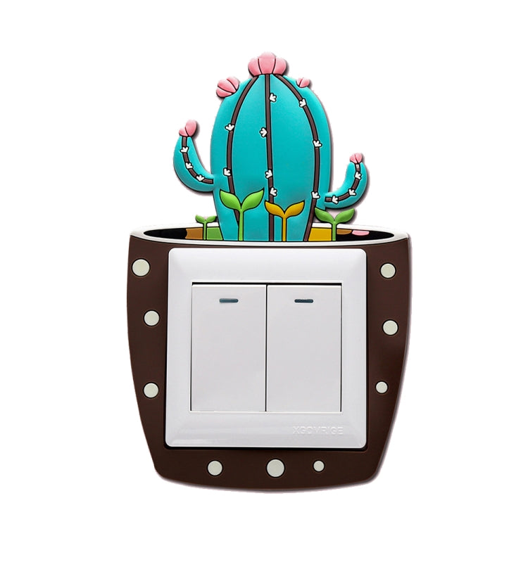 Luminous Three-dimensional Cactus Switch Sticker Socket Panel Cover Decor, Style: Cactus Pillar - Sticker by buy2fix | Online Shopping UK | buy2fix