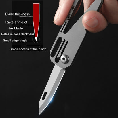 Multifunctional Titanium Keychain Outdoor Portable Defense Mini Folding Knife, Style: With Steel Ring - Key Rings by buy2fix | Online Shopping UK | buy2fix