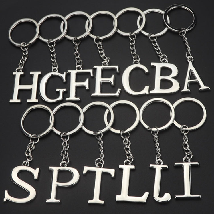 Double-Sided Three-Dimensional Plating Alphabet Keychain, Style: J - Key Rings by buy2fix | Online Shopping UK | buy2fix