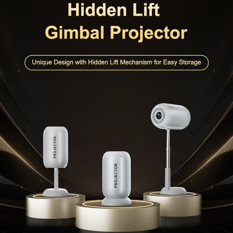 TS-6 Android 11 WiFi6 4K Mini Projector Hidden Lift Gimbal Projector AU Plug(White) - LED Projector by buy2fix | Online Shopping UK | buy2fix